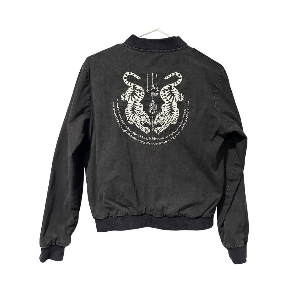 brandy melville bomber jacket nella tiger rare one size black